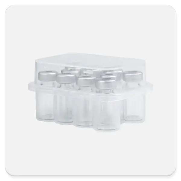 Clear vial holder for 10 3ml vials